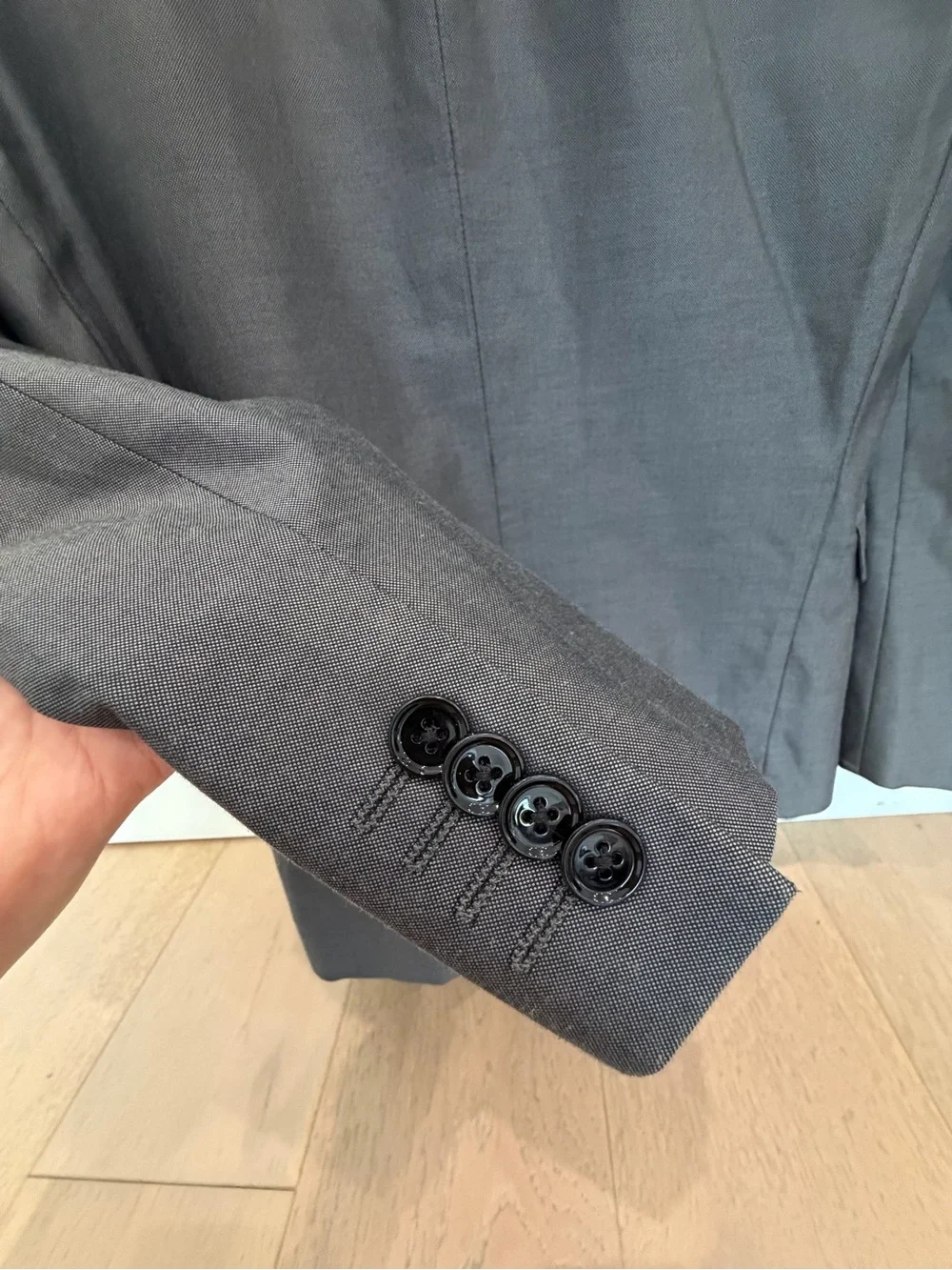 Express Men's Charcoal Gray Two-Button Suit Jacket